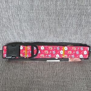 Red Christmas Dog Collar, XL, (18-28 Inches), New